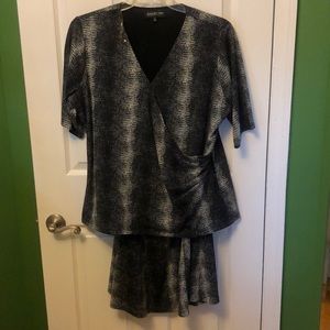 Patterned blouse and skirt separate